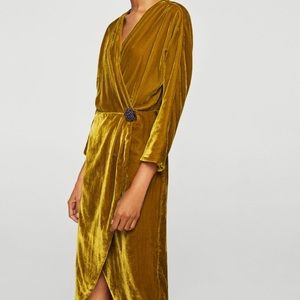 Mango Velvet Wrap Dress - Sz S
